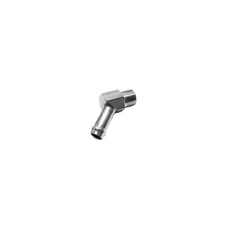 Titan Steel Adapter 45 Degree Elbow 1/2in Hose Barb x 3/8in NPTF Male Thread 4503-08-06